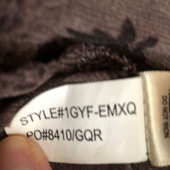 Bell Du Jour Boho Lace Panel Sheer Drop Shoulder Top Brown Floral XS - Picture 9 of 9